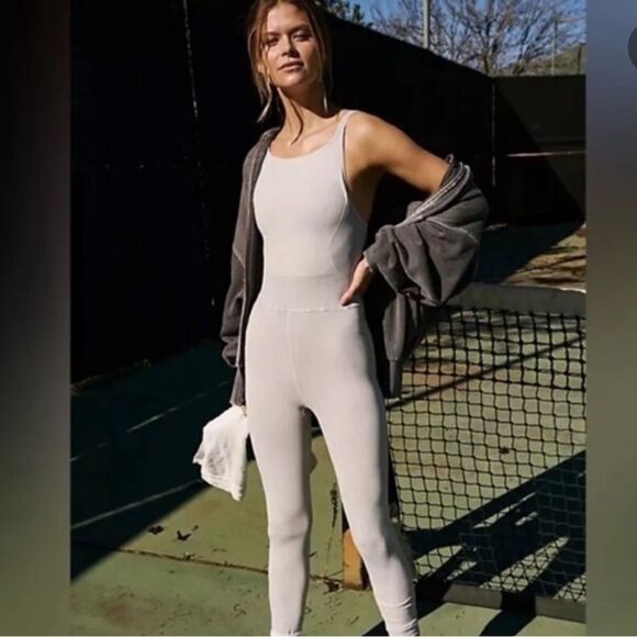 Free People Good Karma High Neck* Onesie Ice Grey *great for larger chest sizes
